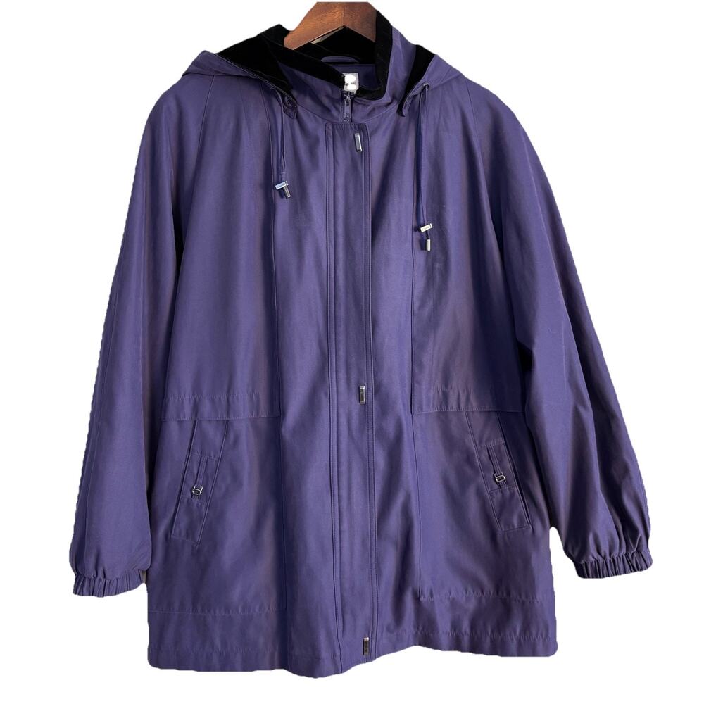 St. John’s Bay Vtg 90s Women's Anorak Size Petite XL Purple Coat Zip Out Lining